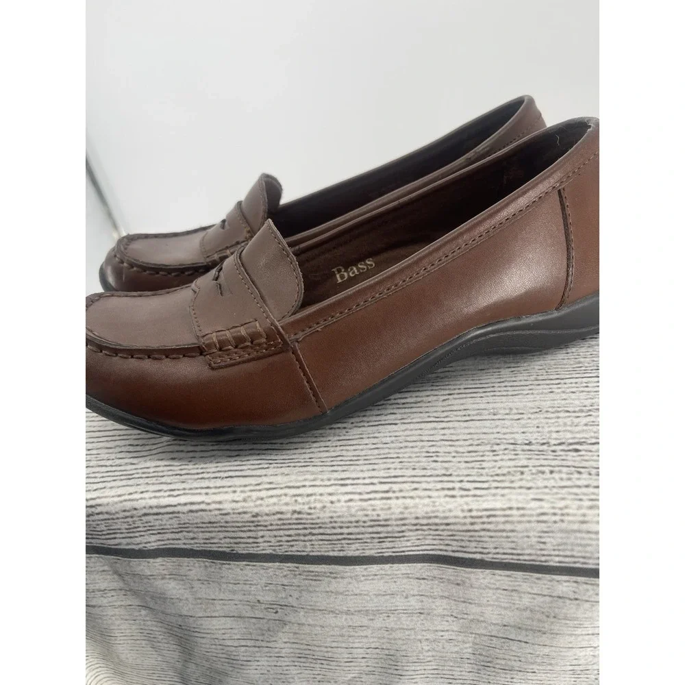 Gh Bass Co Women's Loafers Shoes Antoinette Leather Brown USA Sz‎ 7W